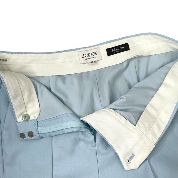 J. Crew Collection Full-length wide-leg tuxedo pant in Italian wool Sz 12 blue - Picture 9 of 11